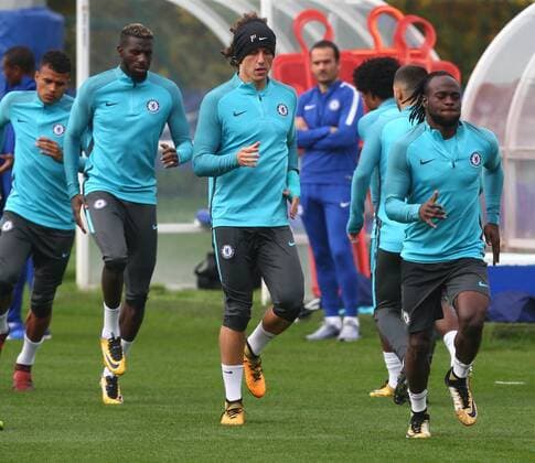 September 26, 2017 - London, United Kingdom - Chelsea s Victor Moses.during Chelsea Training session priory to they game against Atletico Madrid at Chelsea Training Ground on in Cobham, 26 Sept 2017 Chelsea Training Session  - ZUMAn230 20170926_zaa_n230_011 Copyright: xKieranxGalvinx
