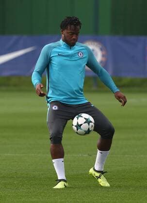 September 26, 2017 - London, United Kingdom - Chelsea s Michy Batshuayi.during Chelsea Training session priory to they game against Atletico Madrid at Chelsea Training Ground on in Cobham, 26 Sept 2017 Chelsea Training Session  - ZUMAn230 20170926_zaa_n230_022 Copyright: xKieranxGalvinx
