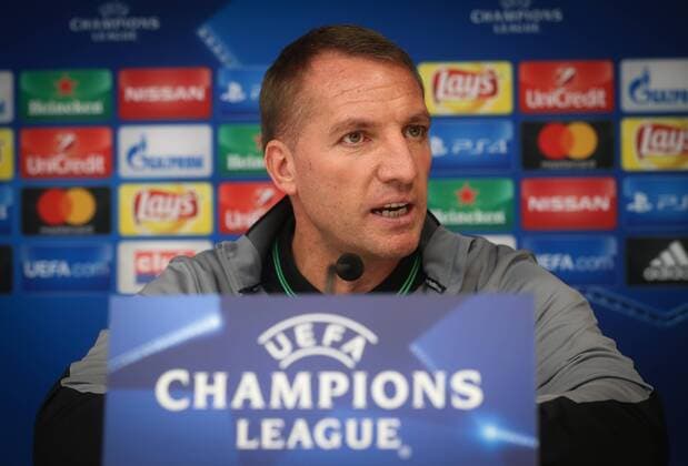 Celtic s head coach Brendan Rodgers pictured during a press conference PK Pressekonferenz of Scottish team Celtic FC, Tuesday 26 September 2017 in Brussels. Tomorrow Celtic is playing a game in the group stage (Group B) of the UEFA Champions League competition against Belgian soccer team RSC Anderlecht. VIRGINIExLEFOUR  x05173154x