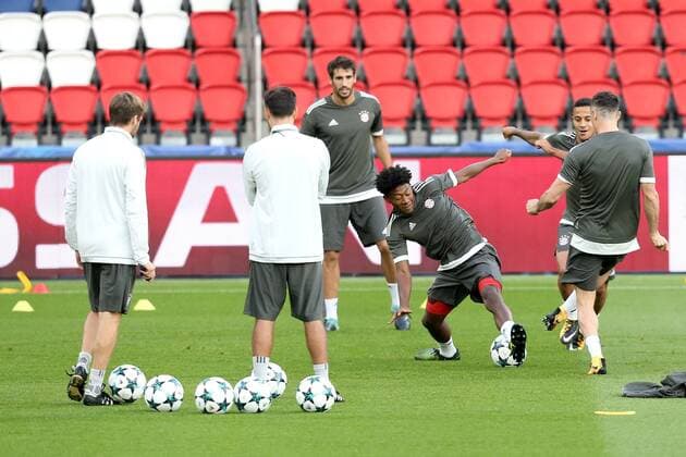 David Alaba (FC Bayern Muenchen 27) Robert Lewandowski (FC Bayern Muenchen 9), Training, Paris Saint-Germain vs. FC Bayern Muenchen, Champions League, Fussball, 26.09.2017, Paris Copyright: xLanger Eibner-Pressefotox EP_HLR