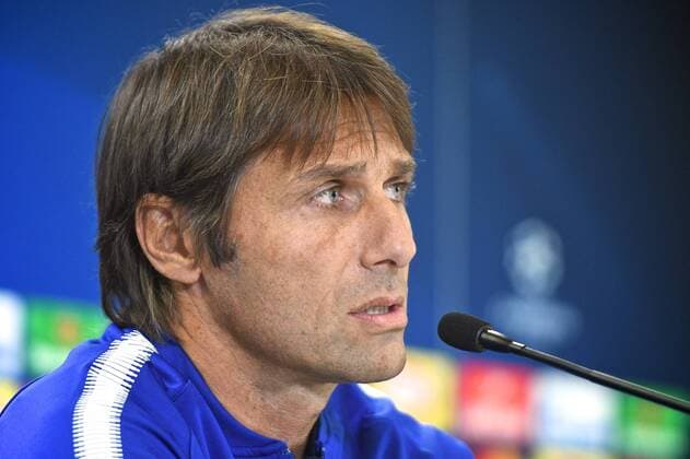 Chelsea press conference PK Pressekonferenz Chelsea manager Antonio Conte during the Chelsea press conference at the Wanda Metropolitano Stadium, Madrid Content Not Available For UK Newspapers Copyright: xKristianxKanex FIL-10720-0011