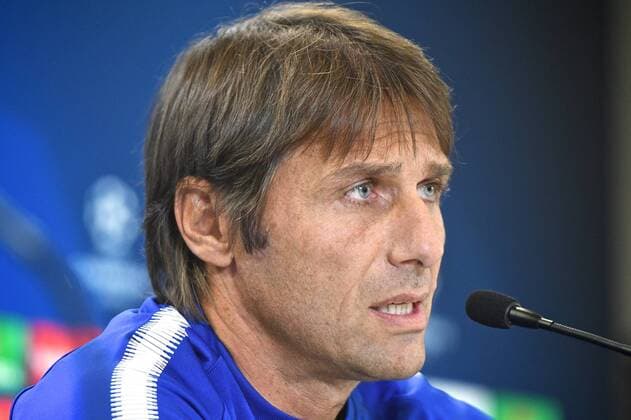 Chelsea press conference PK Pressekonferenz Chelsea manager Antonio Conte during the Chelsea press conference at the Wanda Metropolitano Stadium, Madrid Content Not Available For UK Newspapers Copyright: xKristianxKanex FIL-10720-0013