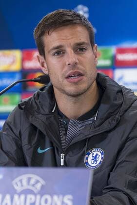 Chelsea s César Azpilicueta attends to press conference PK Pressekonferenz before UEFA Champions League match between Atletico de Madrid and Chelsea at Wanda Metropolitano in Madrid, Spain September 26, 2017.  (20170926009)