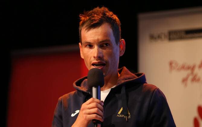 CYCLING - UCI Road WC 2018, preview INNSBRUCK,AUSTRIA,26.SEP.17 - CYCLING - UCI Road World Championships, preview, press conference PK Pressekonferenz Image shows Stefan Denifl (AUT). GEPAxpictures xAndreasxPranter