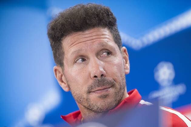 Atletico de Madrid s coach Diego Simeone attends to press conference PK Pressekonferenz before UEFA Champions League match between Atletico de Madrid and Chelsea at Wanda Metropolitano in Madrid, Spain September 26, 2017.  (20170926055)