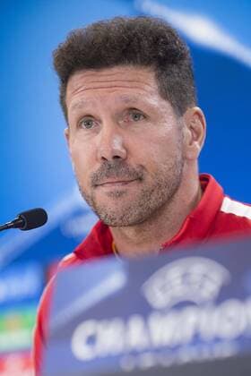 Atletico de Madrid s coach Diego Simeone attends to press conference PK Pressekonferenz before UEFA Champions League match between Atletico de Madrid and Chelsea at Wanda Metropolitano in Madrid, Spain September 26, 2017.  (20170926054)
