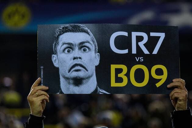 Themen der Woche - SPORT Bilder des Tages - SPORT Plakat mit Cristiano Ronaldo (Real Madrid CF 7) beim Champions League Spiel zwischen Borussia Dortmund und Real Madrid am 26.09.2017, Dortmund Copyright: xSchuelerx xEibnerx-xPressefotox EP_EER