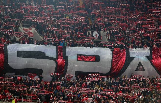 MOSCOW, RUSSIA - SEPTEMBER 26, 2017: Spartak Moscow s fans seen ahead of the 2017 18 UEFA Champions League Group E Round 2 football match against Liverpool FC at Otkrytie Arena Stadium. Stanislav Krasilnikov TASS  TS061FAC