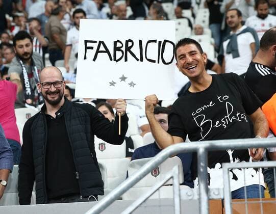 Fans during the UEFA Champions League Group G match between Besiktas and RB Leipzig at Vodafone Park in Istanbul , Turkey on September 26 , 2017 . 