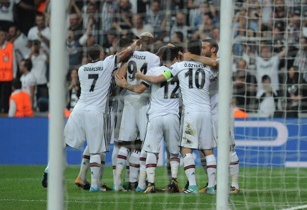 Ryan Babel of Besiktas celebrates their goal during Besiktas vs. Leipzig UEFA Champions League game at Vodafone Park, Istanbul, September 26th, 2017. (Hikmet Saatci - Depo Photos)  15811140