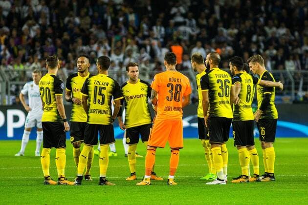GER, UEFA CL, Borussia Dortmund (GER) vs Real Madrid (ESP) 26.09.2017, Signal Iduna Park, Dortmund, GER, UEFA CL, Borussia Dortmund (GER) vs Real Madrid (ESP), im Bild picture shows Borussia Dortmund vor dem Anstoss, nordphotox xRauch nph00251