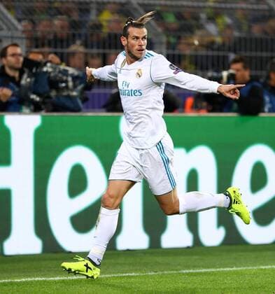 Dienstag 26.09.2017, Saison 2017 2018, UEFA Champions League, 2. Spieltag im Dortmunder Signal Iduna Park, BVB 09 Borussia Dortmund - Real Madrid, Torjubel von Real Madrid zum 1:0: Torschütze Gareth Bale (Real)