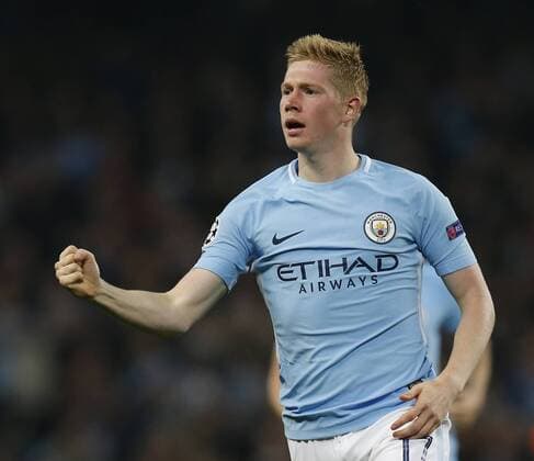 Bilder des Tages - SPORT Kevin De Bruyne of Manchester City celebrates scoring the first goal during the Champions League Group F match at the Emirates Stadium, Manchester. Picture date: September 26th 2017. Picture credit should read: Andrew Yates Sportimage EDITORIAL USE ONLY. No use with unauthorised audio, video, data, fixture lists, club league logos or live services. Online in-match use limited to 120 images, no video emulation. No use in betting, games or single club league player publications.