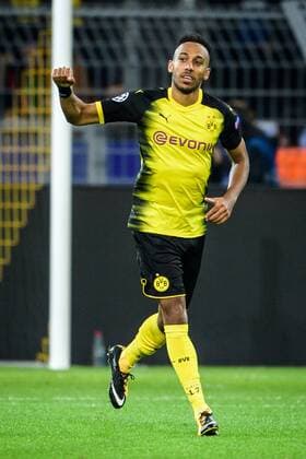 Pierre-Emerick Aubameyang (Borussia Dortmund 17) beim Torjubel nach dem Treffer zum 2:1 beim Champions League Spiel zwischen Borussia Dortmund und Real Madrid am 26.09.2017, Dortmund Copyright: xSchuelerx xEibnerx-xPressefotox EP_EER