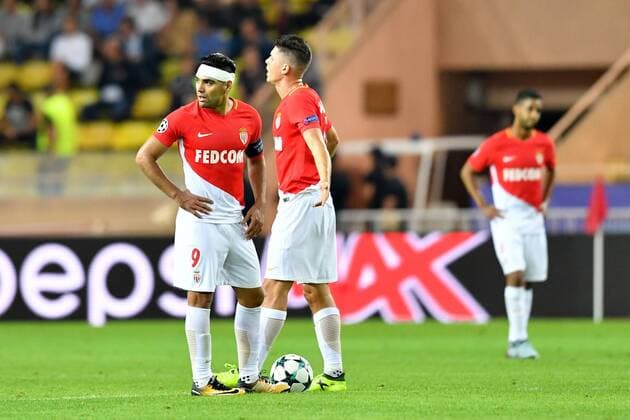 Fußball, CL, AS Monaco - FC Porto 09 RADAMEL FALCAO mon 11 Guido Carrillo mon DECEPTION FOOTBALL Monaco vs Porto Ligue des Champions 26 09 2017 FEP Panoramic 