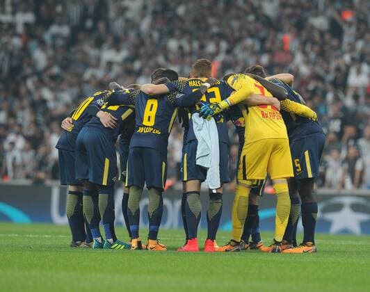 RB Leipzig team photo during the UEFA Champions League Group G match between Besiktas and RB Leipzig at Vodafone Park in Istanbul , Turkey on September 26 , 2017 . 