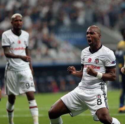 Ryan Babel of Besiktas during the UEFA Champions League Group G match between Besiktas and RB Leipzig at Vodafone Park in Istanbul , Turkey on September 26 , 2017 . 