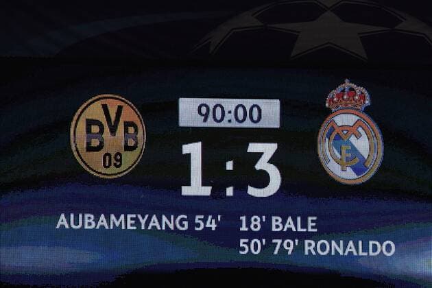 Fussball, UEFA Champions League, Saison 2017 2018, Spieltag 2, Borussia Dortmund vs Real Madrid, 26.09.2017, Stadion Dortmund,Endstand, Ergebnis 1:3