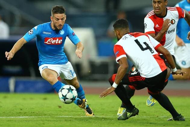 September 26, 2017 - Naples, Campania, Italy - Dries Mertens of Napoli during the UEFA Champions League group F match between SSC Napoli and Feyenoord at Stadio San Paolo on September 26, 2017 in Naples, Italy. SSC Napoli v Feyenoord - UEFA Champions League  - ZUMAn230 20170926_zaa_n230_312 Copyright: xMatteoxCiambellix