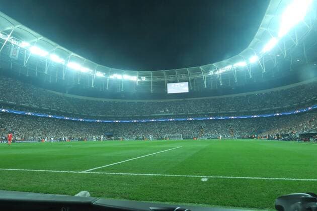 UEFA Champions League Group G match between Besiktas and RB Leipzig at Vodafone Park in Istanbul , Turkey on September 26 , 2017 . Pictured : The electricity went out while playing the match at Vodafone Park Stadium. 