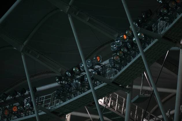 Fußball, CL, Besiktas Istanbul - RB Leipzig, Ausfall Flutlichtanlage UEFA Champions League Group G match between Besiktas and RB Leipzig at Vodafone Park in Istanbul , Turkey on September 26 , 2017 . Pictured : The electricity went out while playing the match at Vodafone Park Stadium. 