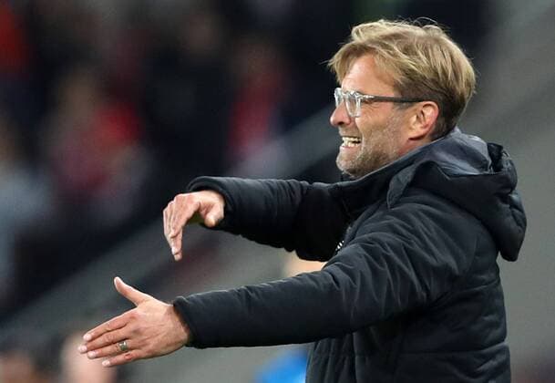 MOSCOW, RUSSIA - SEPTEMBER 26, 2017: Liverpool s head coach Jurgen Klopp reacts during the 2017 18 UEFA Champions League Group E Round 2 football match against Spartak Moscow at Otkrytie Arena Stadium. The game ended in a 1-1 draw. Artyom Korotayev TASS  TS06202D