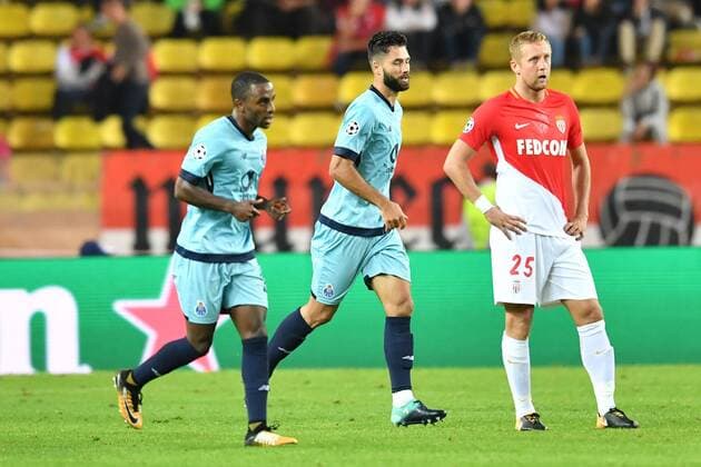 Fußball, CL, AS Monaco - FC Porto 25 KAMIL GLIK mon 28 Felipe por 21 Ricardo Pereira por FOOTBALL Monaco vs Porto Ligue des Champions 26 09 2017 FEP Panoramic 