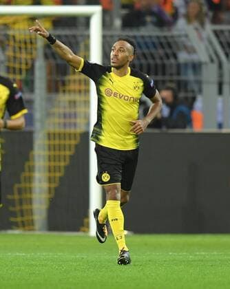26.09.2017, Fussball Champions League, Saison 2017 2018, Vorrunde, 2. Spieltag, Borussia Dortmund - Real Madrid 1:3, Jubel Pierre Emerick Aubameyang (Borussia Dortmund) Team2