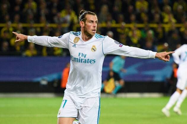 GER, UEFA CL, Borussia Dortmund (GER) vs Real Madrid (ESP) 26.09.2017, Signal Iduna Park, Dortmund, Group stage, Gruppe H, GER, UEFA CL, Borussia Dortmund (GER) vs Real Madrid (ESP), im Bild Torjubel Jubel Gareth Bale ( 11 Madrid) nach Tor zum 0-1 Madrid nordphotox xKurth nph00016
