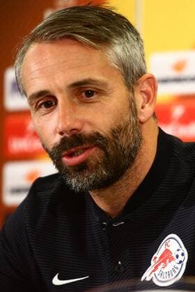 SOCCER - EL, RBS vs Marseille SALZBURG,AUSTRIA,27.SEP.17 - SOCCER - UEFA Europa League, group stage, Red Bull Salzburg vs Olympique Marseille, preview, press conference PK Pressekonferenz RBS. Image shows head coach Marco Rose (RBS). GEPAxpictures xFelixxRoittner