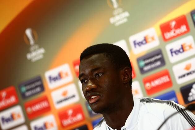SOCCER - EL, RBS vs Marseille SALZBURG,AUSTRIA,27.SEP.17 - SOCCER - UEFA Europa League, group stage, Red Bull Salzburg vs Olympique Marseille, preview, press conference PK Pressekonferenz RBS. Image shows Diadie Samassekou (RBS). GEPAxpictures xFelixxRoittner