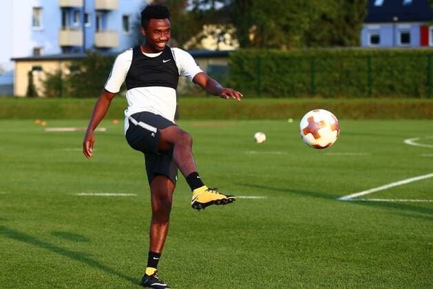 SOCCER - EL, RBS vs Marseille SALZBURG,AUSTRIA,27.SEP.17 - SOCCER - UEFA Europa League, group stage, Red Bull Salzburg vs Olympique Marseille, preview, training RBS. Image shows Samuel Tetteh (RBS). GEPAxpictures xFelixxRoittner