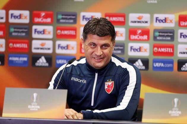 1.FC Köln Heimspiel gegen Roter Stern Belgrad Pressekonferenz im Rheinenergiestadion Belgrad Trainer Vladan MilojeviÄ‡ (Belgrad) 27.09.2017