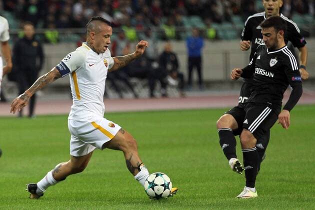 Radja Nainggolan Roma, Mahir Madatov Qarabag Baku 27-09-2017 Football Champions League 2017 2018 Group C Qarabag - AS Roma Foto Gino Mancini Insidefoto ginoxmancini
