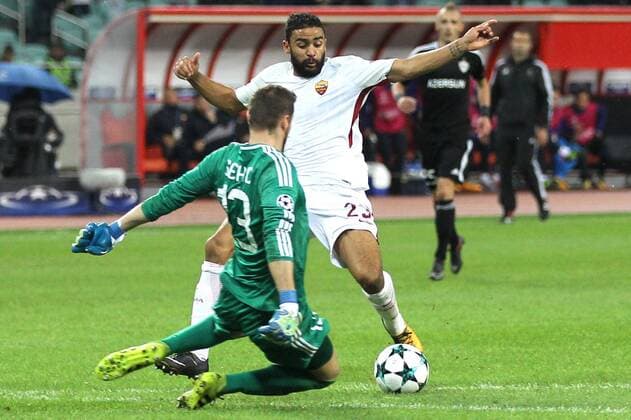 Ibrahim Sehic Qarabag, Gregoire Defrel Roma Baku 27-09-2017 Football Champions League 2017 2018 Group C Qarabag - AS Roma Foto Gino Mancini Insidefoto ginoxmancini