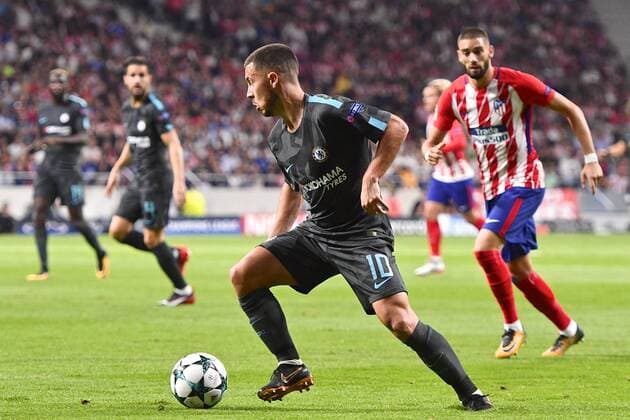 Atletico Madrid v Chelsea UEFA Champions League Eden Hazard of Chelsea during the UEFA Champions League match at the Wanda Metropolitano Stadium, Madrid Content Not Available For UK Newspapers Copyright: xKristianxKanex FIL-10727-0031