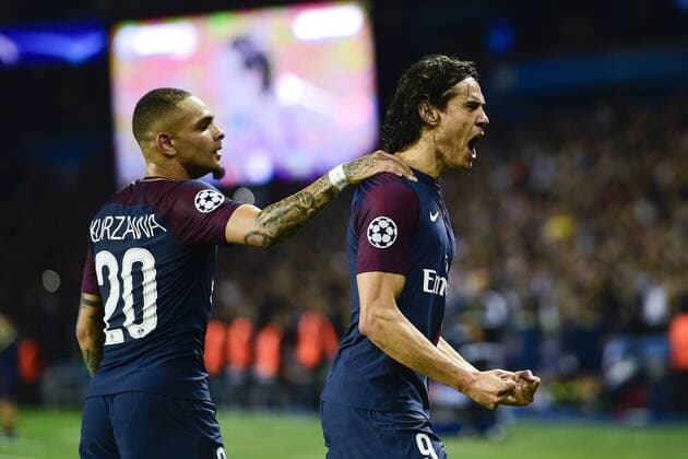 joie des joueurs du PSG apres le but de CAVANI Edinson PSG KURZAWA Layvin PSG FOOTBALL PSG vs Bayern de Munich Ligue des Champions 27 10 2017 JBAutissier Panoramic 