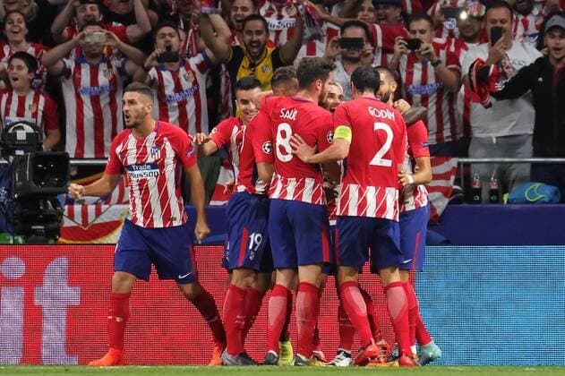 Atletico Madrid v Chelsea UEFA Champions League Antoine Griezmann of Atletico Madrid celebrates scoring their first goal to make it Atletico Madrid 1 Chelsea 0 during the UEFA Champions League match at the Wanda Metropolitano Stadium, Madrid Content Not Available For UK Newspapers Copyright: xKristianxKanex FIL-10727-0038