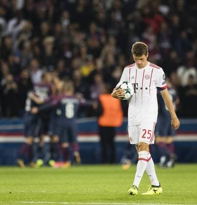 Paris, 27.09.2017 Thomas Müller (FCB) enttäuscht Paris St. Germain - FC Bayern München