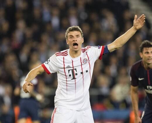 Paris, 27.09.2017 Thomas Müller (FCB) enttäuscht Paris St. Germain - FC Bayern München