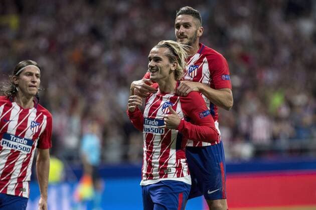 Bilder des Tages - SPORT Atletico de Madrid s French striker Antoine Griezmann jubilates the first goal of the team during the UEFA Champions League match between Atletico de Madrid and Chelsea at the Wanda Metropolitano stadium in Madrid, Spain, 27 September 2017. Atletico de Madrid vs. Chelsea !ACHTUNG: NUR REDAKTIONELLE NUTZUNG!  Copyright: xRodrigoxJimenezx MAD029 20170927-636421455153195378
