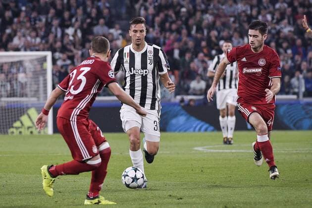 Rodrigo Betancur Juventus, Leonardo Koutris, Sasa Zdjelar Olympiacos Torino 27-09-2017 Allianz Stadium Football Champions League 2017 2018 Juventus - Olympiacos Foto Oneplusnine Insidefoto oneplusnine