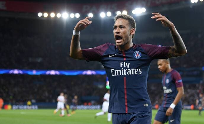FUSSBALL CHAMPIONS LEAGUE SAISON 2017 2018 GRUPPENPHASE Paris Saint-Germain - FC Bayern Muenchen 27.09.2017 Torjubel: Neymar (Paris Saint-Germain) Paris 