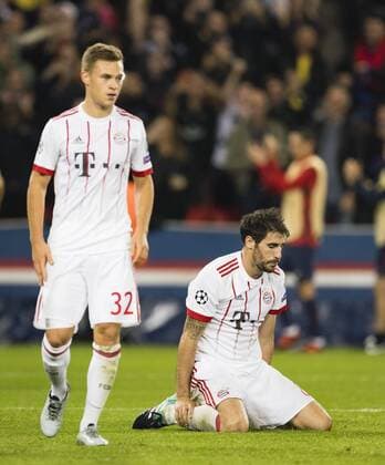 Paris, 27.09.2017 Joshua Kimmich (FCB), Javi Martinez (FCB) enttäuscht Paris St. Germain - FC Bayern München