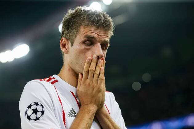 Paris, Frankreich, 27.09.2017, UEFA Champions League - 2017 18 Season, 2nd game day, FC Paris Saint-Germain - FC Bayern Muenchen, Thomas Mueller (FCB) enttaeuscht, enttaeuschung ( DeFodi048