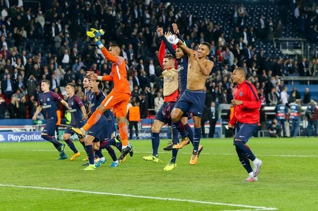 Paris, Frankreich, 27.09.2017, UEFA Champions League - 2017 18 Season, 2nd game day, FC Paris Saint-Germain - FC Bayern Muenchen, Paris schlussjubel ( DeFodi048
