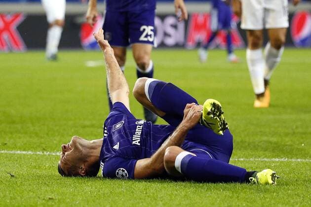 ANDERLECHT, BELGIUM - SEPTEMBER 27 : Uros Spajic defender of RSC Anderlecht during the Champions League Group B match between RSC Anderlecht and Celtic FC on September 27, 2017 in Anderlecht, Belgium, 27 09 2017 FOOTBALL : Anderlecht vs Celtic Glasgow - Ligue Des Champions - 27 09 2017 PhotoNews Panoramic 