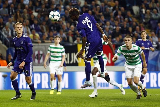 ANDERLECHT, BELGIUM - SEPTEMBER 27 : Henry Onyekuru forward of RSC Anderlecht during the Champions League Group B match between RSC Anderlecht and Celtic FC on September 27, 2017 in Anderlecht, Belgium, 27 09 2017 FOOTBALL : Anderlecht vs Celtic Glasgow - Ligue Des Champions - 27 09 2017 PhotoNews Panoramic 