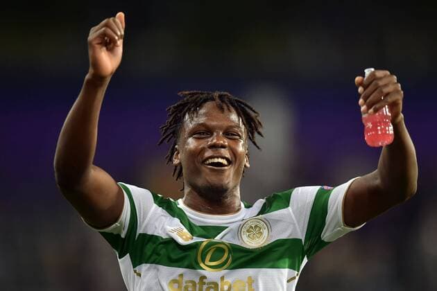 ANDERLECHT, BELGIUM - SEPTEMBER 27 : Dedryck Boyata defender of Celtic FC celebrates during the Champions League Group B match between RSC Anderlecht and Celtic FC on September 27, 2017 in Anderlecht, Belgium, 27 09 2017 FOOTBALL : Anderlecht vs Celtic Glasgow - Ligue Des Champions - 27 09 2017 PhotoNews Panoramic 