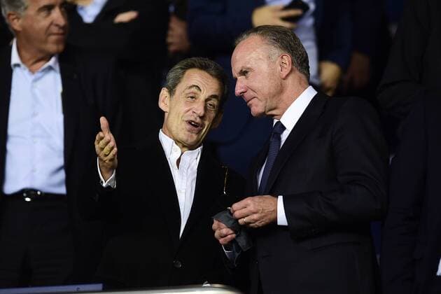 Nicolas Sarkozy et Karl Heinz Rummenigge COE du Bayern de Munich FOOTBALL PSG vs Bayern de Munich Ligue des Champions 27 09 2017 JBAutissier Panoramic 